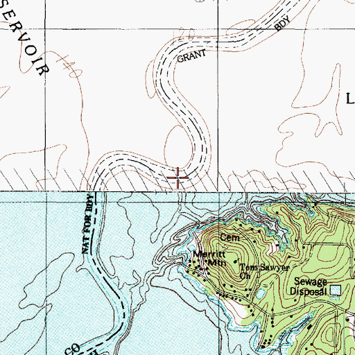 Topographic Map of Funks Bayou, LA