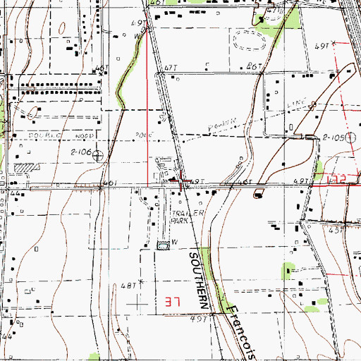 Topographic Map of Gloria, LA