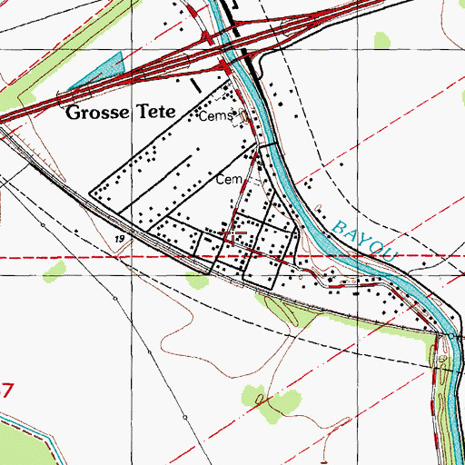Topographic Map of Grosse Tete, LA