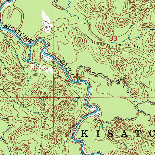 Topographic Map of Jim Dowden Branch, LA