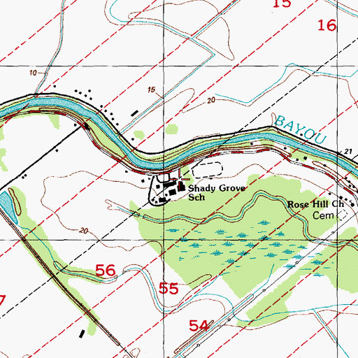 Topographic Map of North Iberville Elementary and High School, LA