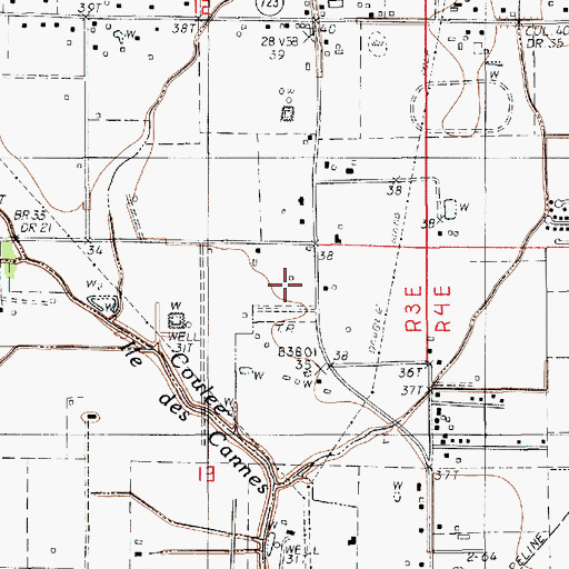 Topographic Map of North Ossun Oil Field, LA