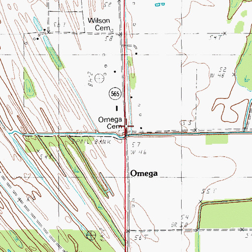 Topographic Map of Omega, LA
