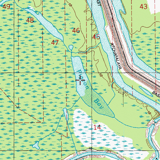 Topographic Map of Pigeon Bay, LA