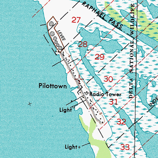Topographic Map of Pilottown, LA