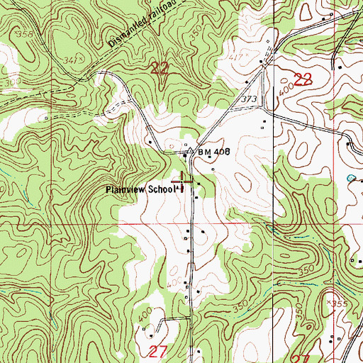 Topographic Map of Plainview School, LA