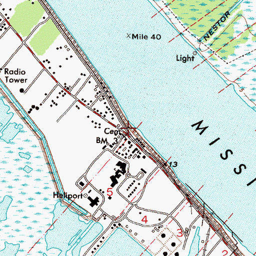 Topographic Map of Port Sulphur, LA