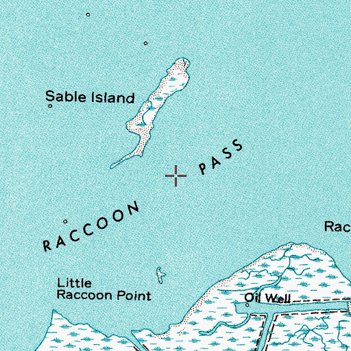 Topographic Map of Raccoon Pass, LA