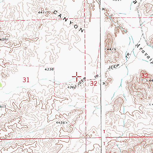 Topographic Map of Harrison Canyon, AZ