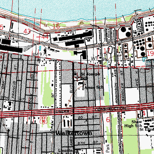 Topographic Map of Saint Joseph the Worker School (historical), LA
