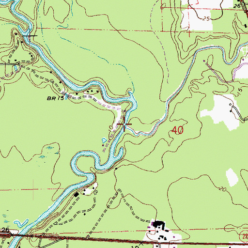 Topographic Map of Sims Creek, LA