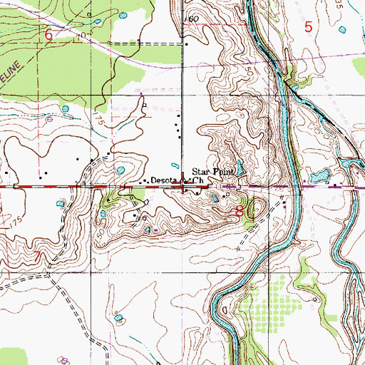 Topographic Map of Star Point Church, LA