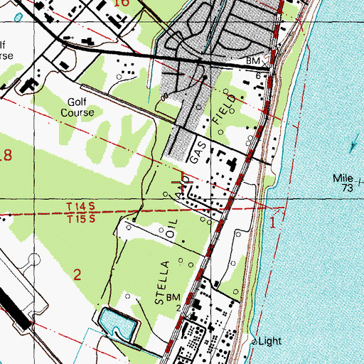 Topographic Map of Stella Oil and Gas Field, LA