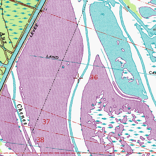 Topographic Map of Tigers Ridge, LA