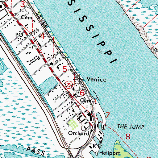 Topographic Map of Venice, LA
