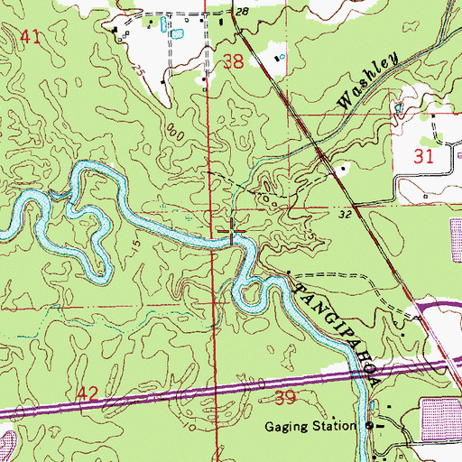 Topographic Map of Washley Creek, LA