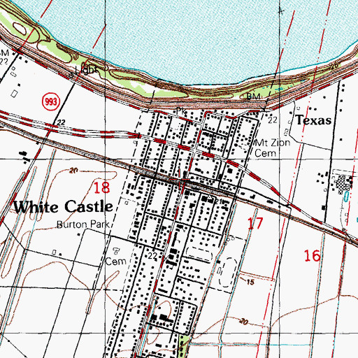 Topographic Map of White Castle, LA