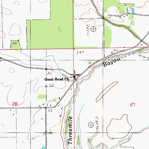 Topographic Map of Good Road Church, LA