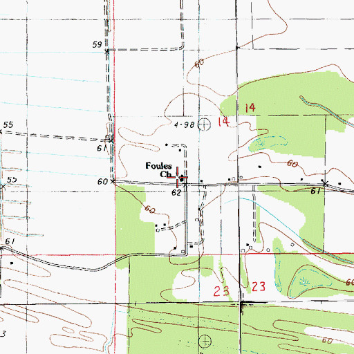 Topographic Map of Foules Church of God, LA