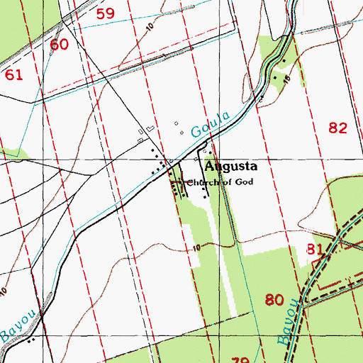 Topographic Map of Church of God, LA