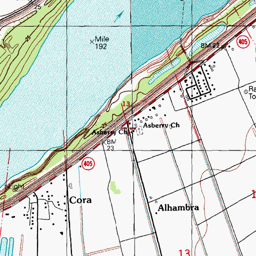 Topographic Map of Asbury Methodist Church, LA