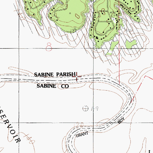 Topographic Map of Carters Ferry (historical), LA
