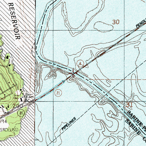 Topographic Map of Pendleton Ferry (historical), LA