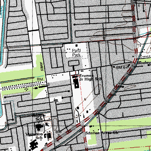 Topographic Map of Harry S Truman Middle School, LA