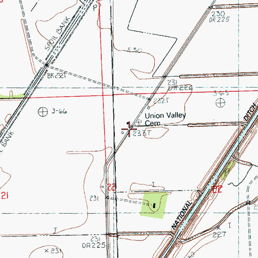 Topographic Map of Union Valley School, AR