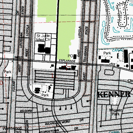 Topographic Map of Pavilion Shopping Center, LA
