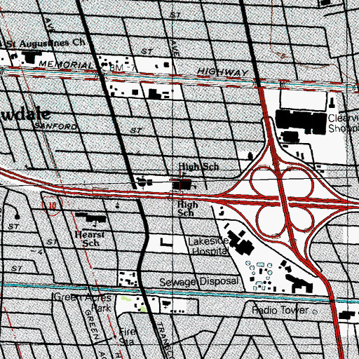 Topographic Map of Crescent City Christian School, LA