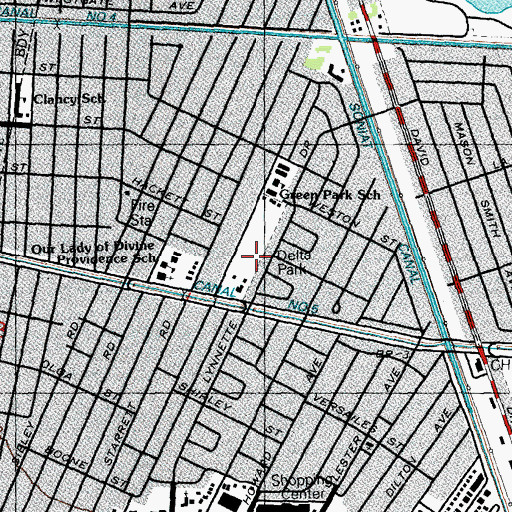 Topographic Map of Delta Park, LA