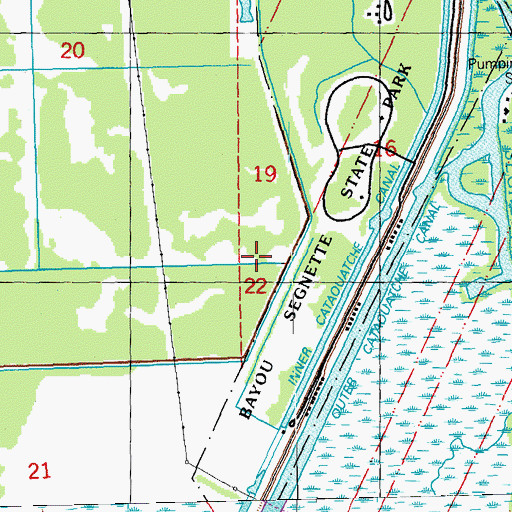 Topographic Map of Bayou Segnette State Park, LA