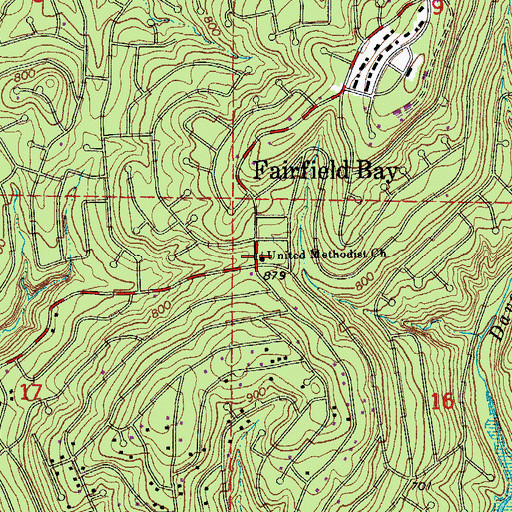 Topographic Map of United Methodist Church, AR