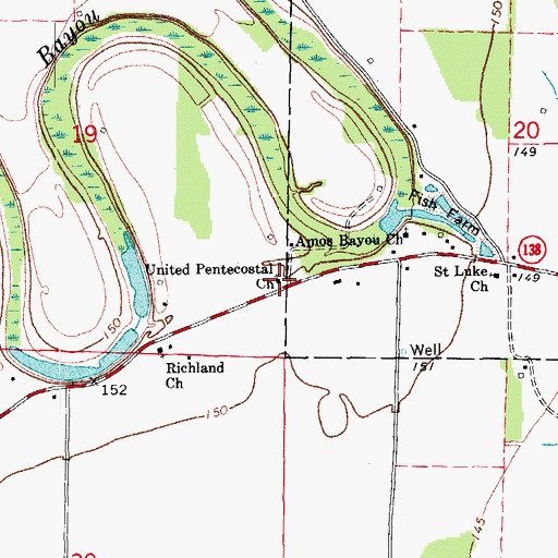 Topographic Map of United Pentecostal Church, AR
