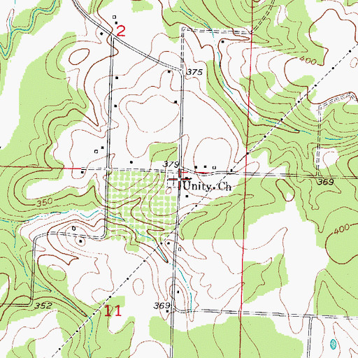 Topographic Map of Unity Church, AR