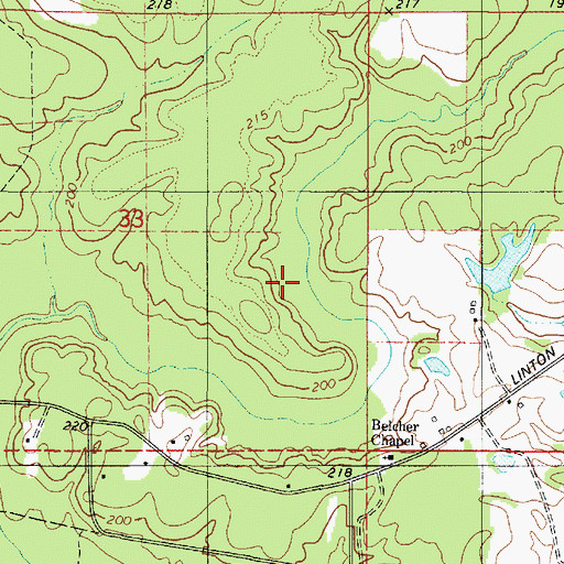 Topographic Map of Bossier Parish, LA