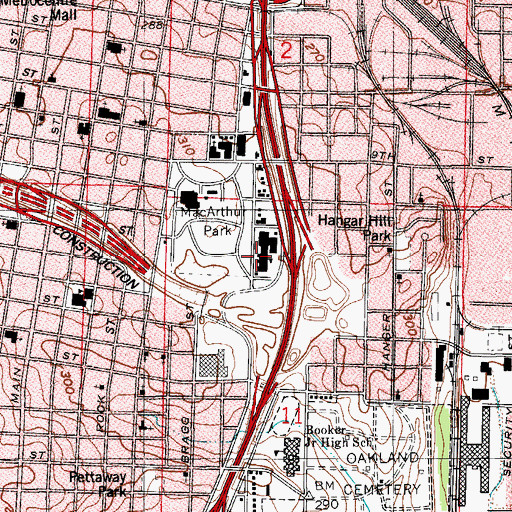Topographic Map of University of Arkansas Law School, AR