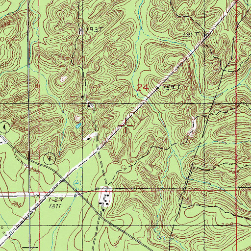 Topographic Map of Caldwell Parish, LA