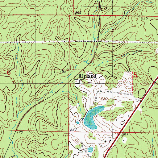 Topographic Map of Upland, AR