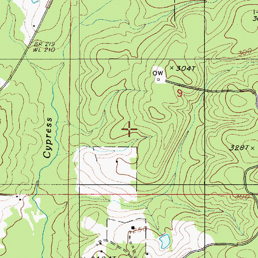 Topographic Map of Claiborne Parish, LA