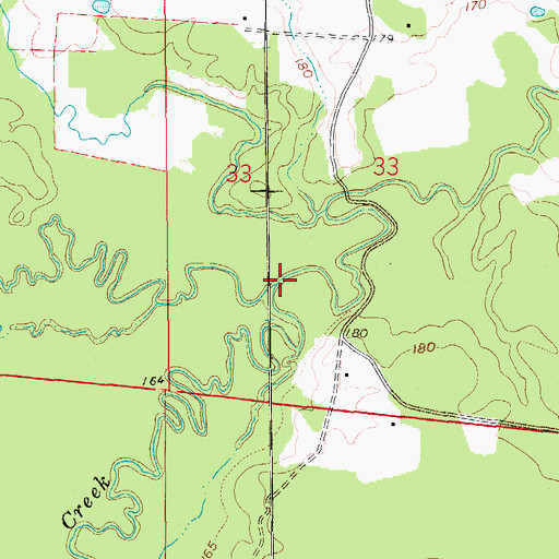 Topographic Map of Upper Cutoff Creek, AR