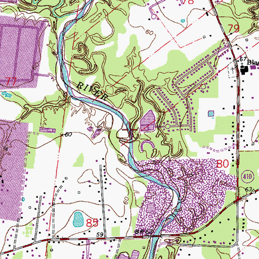 Topographic Map of East Baton Rouge Parish, LA