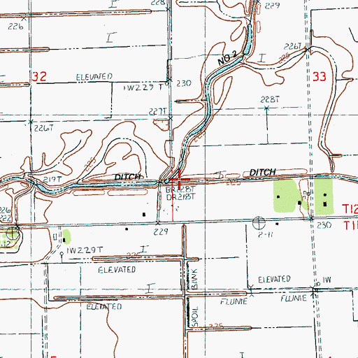 Topographic Map of Upper Sandy Bayou, AR