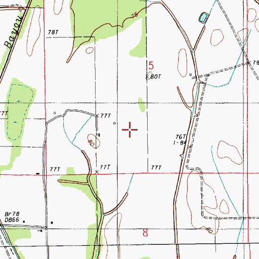 Topographic Map of Franklin Parish, LA