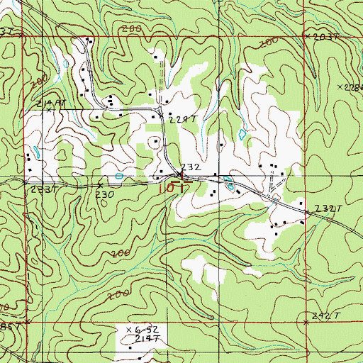 Topographic Map of Grant Parish, LA