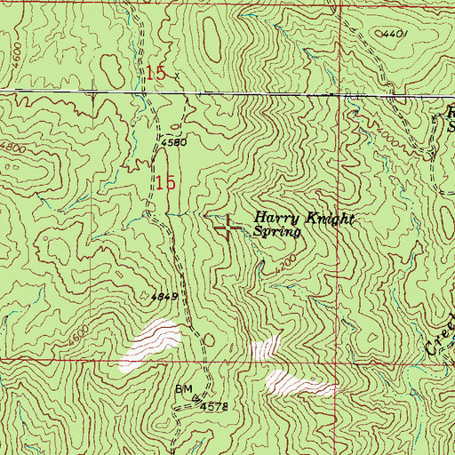 Topographic Map of Harry Knight Spring, AZ