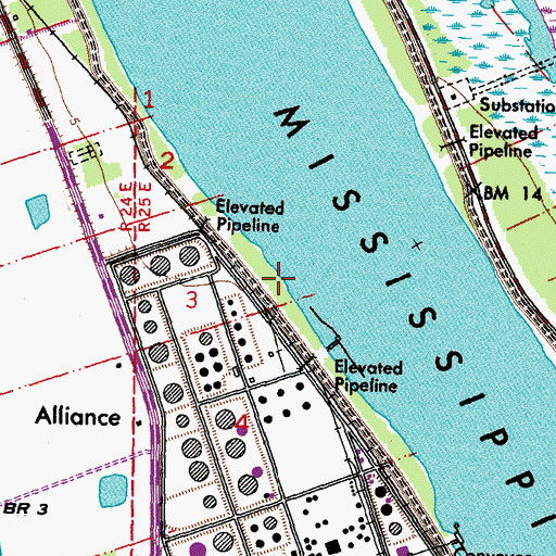 Topographic Map of Alliance Revetment, LA