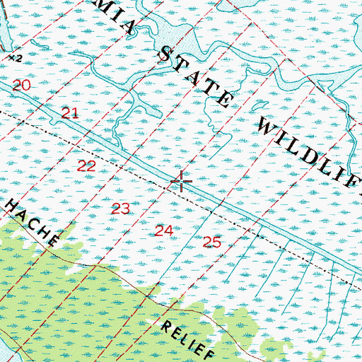 Topographic Map of Back Levee Ditch, LA