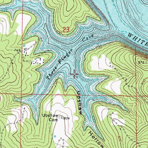 Topographic Map of Upshaw Hollow, AR